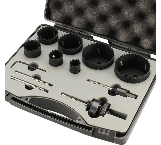 Набор коронок H-Tools Bi-metall 22-68мм HSSE-Co8 12 предметов 04403200
