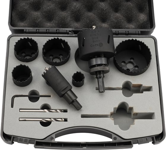 Набор коронок H-Tools Bi-metall 22-68мм HSSE-Co8 12 предметов 04403200