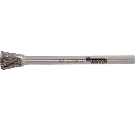 Бор-фреза БУЛАВА коническая обратный конус твердосплавная 6x6x3x44 мм, насечка ДВ BN02312X