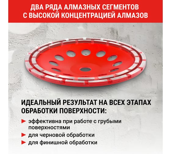 Чашка алмазная двухрядная VIRA ECO 230 мм 592037
