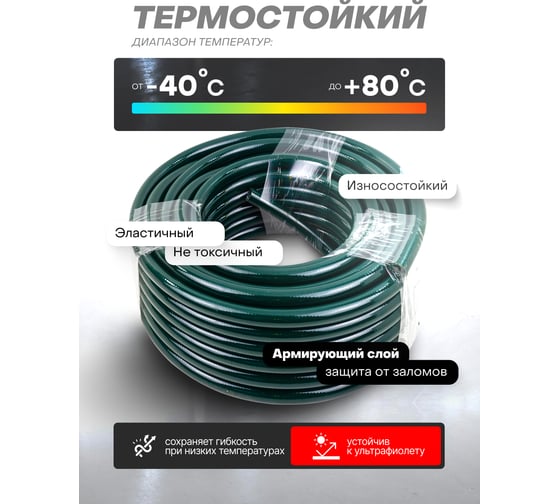 Шланг полиуретановый армированный Rockforce 10х14.5 мм, 20 м (раб. давление 16бар) RF-AHC-17G(59434)