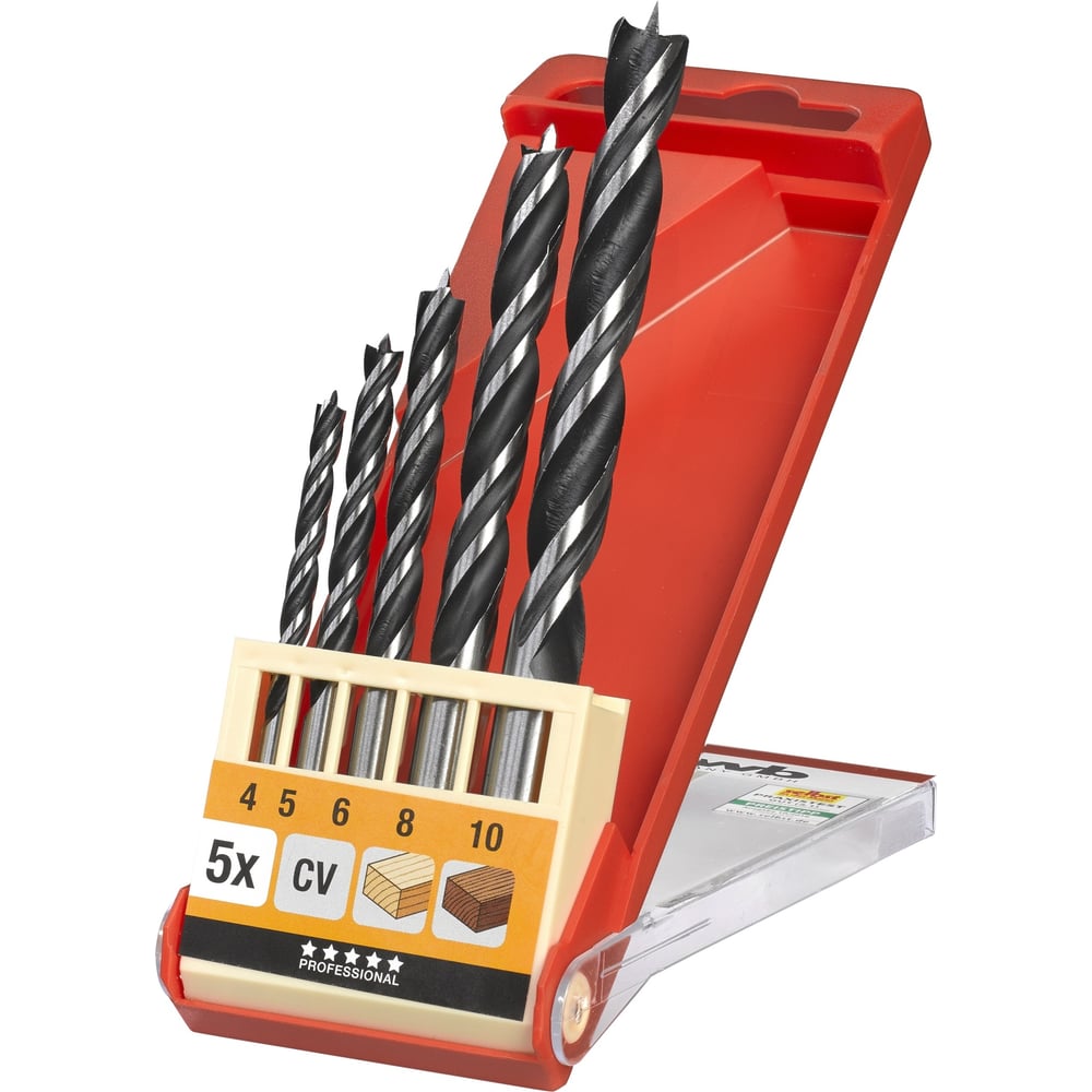 Набор сверл по дереву CV 4-10 мм, 5 предметов KWB 514000 - выгодная ...