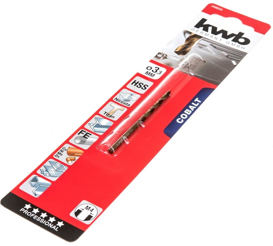 Сверло по металлу HSS-Co, 3,3 мм KWB 248633