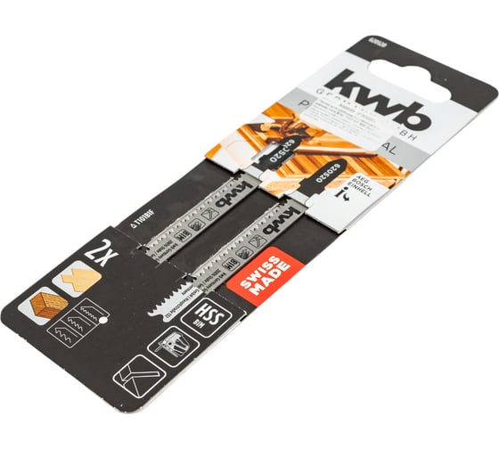 Пилки для лобзика по ламинату и дереву BiM, T101BIF S20 2 шт KWB 620520