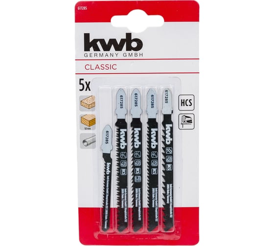 Набор пилок для лобзика по дереву 5 предметов kwb  617285