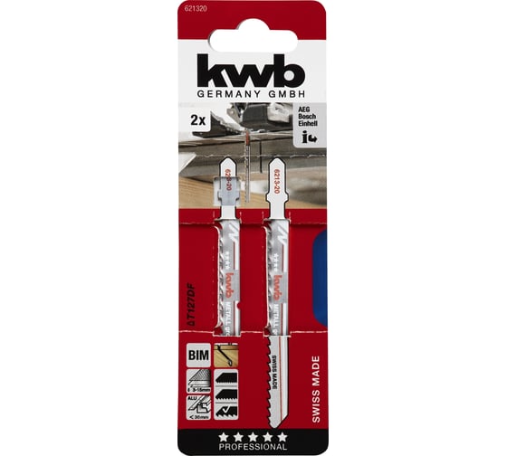 Пилки для лобзика по металлу BiM T127DF S20 2 шт kwb 621320