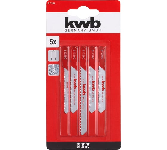 Набор пилок для лобзика по металлу 5 предметов kwb 617290