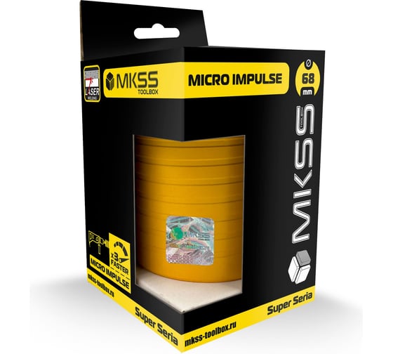Коронка алмазная по арм. бетону MKSS Toolbox SS2001 Micro Impulse микроудар 68x6TxM16/HEX под пылеудалитель SS20010068