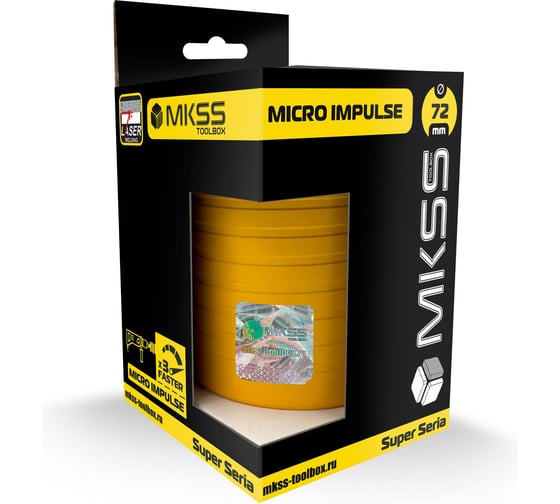 Коронка алмазная по арм. бетону MKSS Toolbox SS2001 Micro Impulse микроудар 72x6TxM16/HEX под пылеудалитель SS20010072