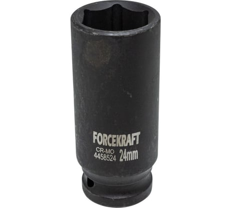 Головка ударная глубокая 6-гранная Forcekraft 24 мм, 1/2"DR FK-4458524(27039)