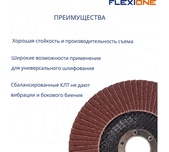 Круг лепестковый конический Flexione 125x22.2 мм, Р80 10000508