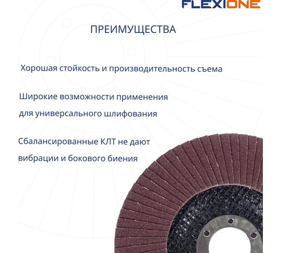 Круг лепестковый конический Flexione 125x22.2 мм, Р60 10000558