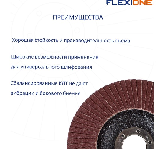 Круг лепестковый конический Flexione 125x22.2 мм, Р120 10000518