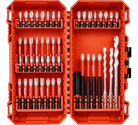 Биты Milwaukee SHOCKWAVE GEN III набор 48 предметов в пласт. кейсе 4932492005