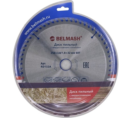 Диск пильный (250x3/1.8x32/30 мм; 60T) Белмаш RD132A