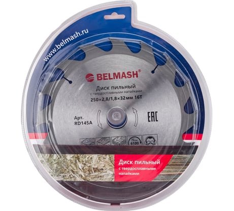 Диск пильный (250x2.8/1.8x32/30 мм; 16T) Белмаш RD145A