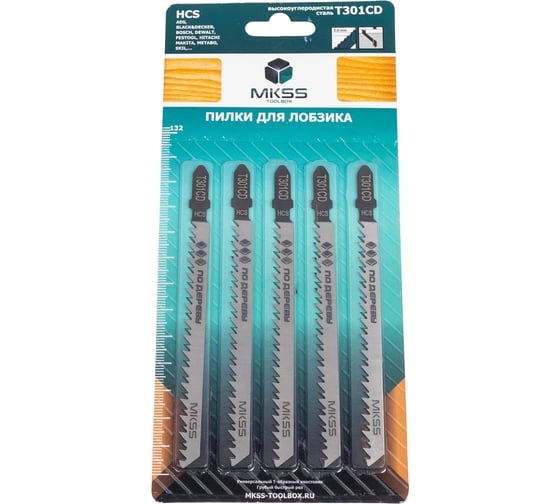 Пилки для электролобзика по древесине MKSS Toolbox MK0910 Т301CD MKSS MK09100301