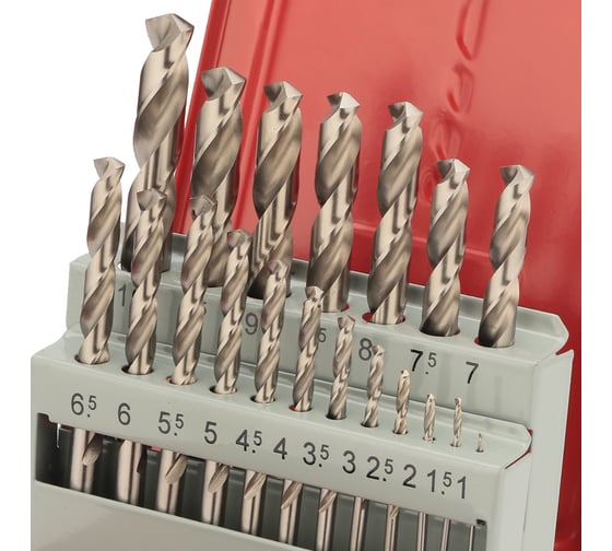 Набор сверл по металлу H-Tools 1-10 мм DIN338 HSS-G 135 19шт 214214HT