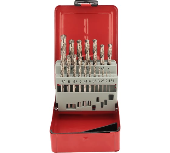 Набор сверл по металлу H-Tools 1-10 мм DIN338 HSS-G 135 19шт 214214HT