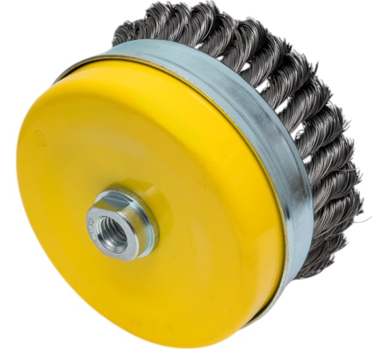 Щетка для УШМ ЭВРИКА 120мм, М14 Heavy Duty, чашка стальная проволока 0.5мм ER-14125