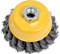 Щетка для УШМ 75мм М14 Чашка двухрядная стальная проволока 0.5мм Эврика ER-12075 952263