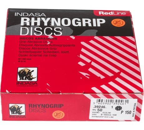 Круг RHYNOGRIP (50 шт; 150 мм; Р150; 15 отверстий) INDASA 39246