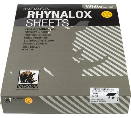 Лист RHYNALOX (50 шт; 230х280 мм; Р40) INDASA 00071