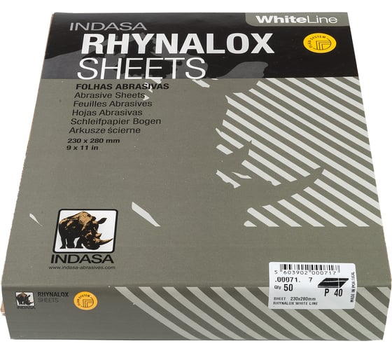 Лист RHYNALOX (50 шт; 230х280 мм; Р40) INDASA 00071 1
