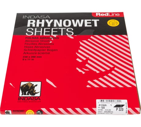 Лист RHYNOWET (50 шт; 230х280 мм; Р320) INDASA 01360