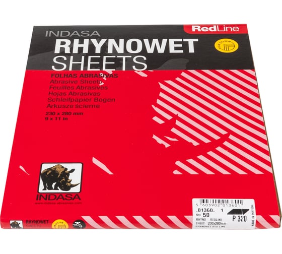 Лист RHYNOWET (50 шт; 230х280 мм; Р320) INDASA 01360