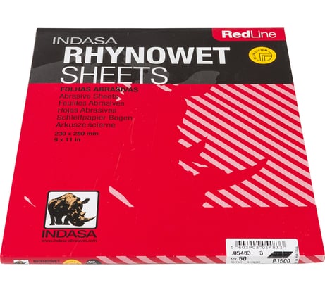 Лист RHYNOWET (50 шт; 230х280 мм; Р1500) INDASA 05483