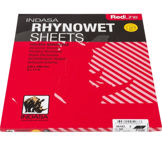 Лист RHYNOWET (50 шт; 230х280 мм; Р1500) INDASA 05483 1