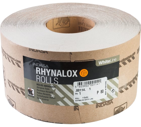 Рулон RHYNALOX (115 мм; 50 м; Р80) INDASA 00114 1