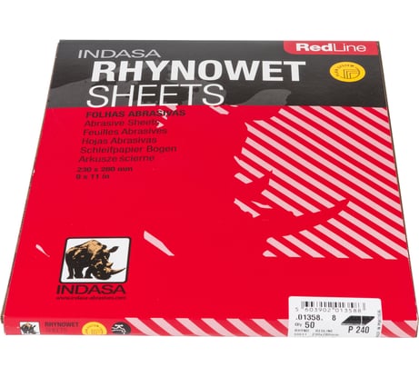 Лист RHYNOWET (50 шт; 230х280 мм; Р240) INDASA 01358