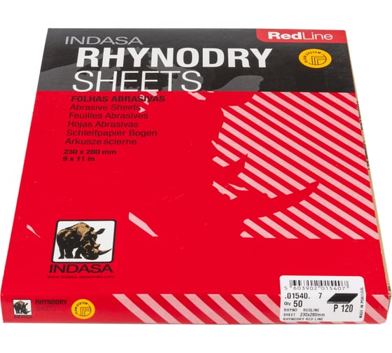 Лист RHYNODRY (50 шт; 230х280 мм; Р120) INDASA 01540 1