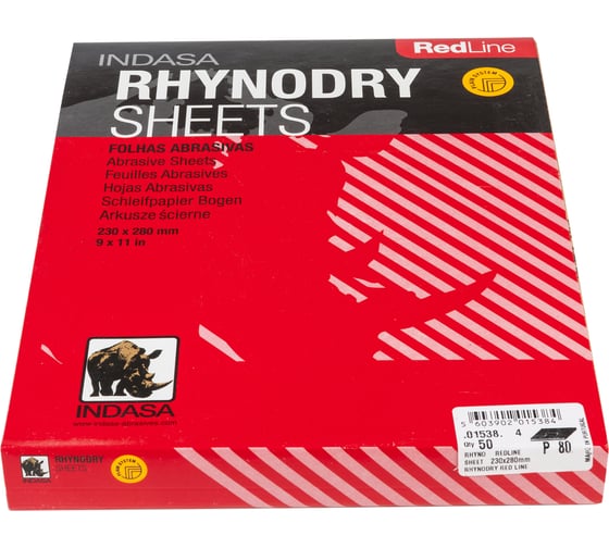 Лист RHYNODRY (50 шт; 230х280 мм; Р80) INDASA 01538