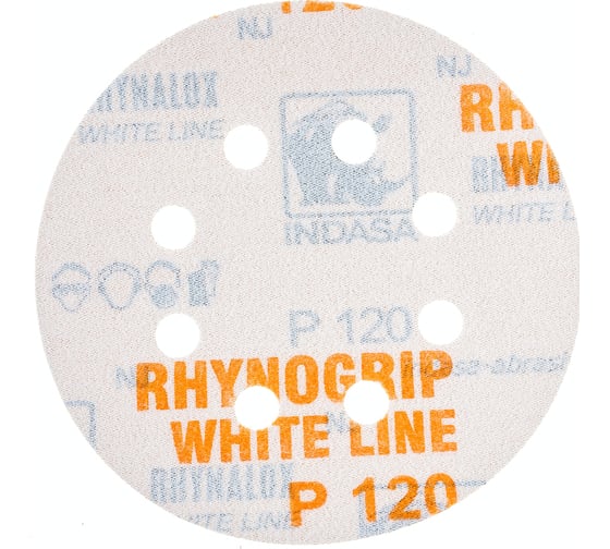 Круг RHYNOGRIP (50 шт; 125 мм; Р120; 8 отверстий) INDASA 00272