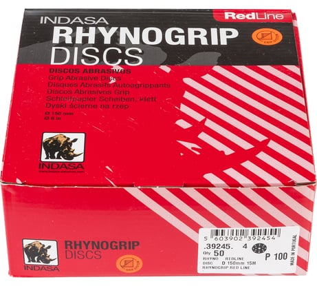 Круг RHYNOGRIP (50 шт; 150 мм; Р100; 15 отверстий) INDASA 39245