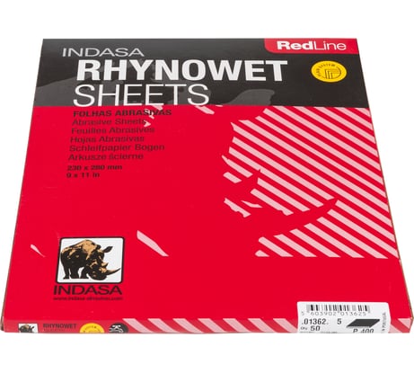Лист RHYNOWET (50 шт; 230х280 мм; Р400) INDASA 01362