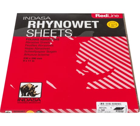 Лист RHYNOWET (50 шт; 230х280 мм; Р2000) INDASA 30124