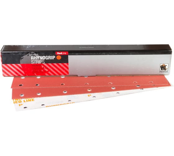 Полоска RHYNOGRIP (50 шт; 70х420 мм; Р180; 14 отверстий) INDASA 00882 1