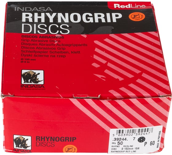 Круг RHYNOGRIP (50 шт; 150 мм; Р60; 15 отверстий) INDASA 39244 1