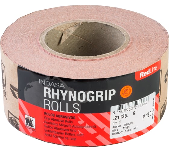 Рулон RHYNOGRIP (70 мм; 25 м; Р180) INDASA 21136 1
