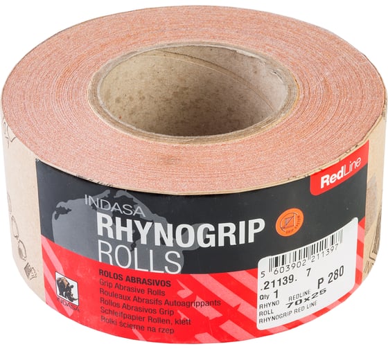Рулон RHYNOGRIP (70 мм; 25 м; Р280) INDASA 21139 1
