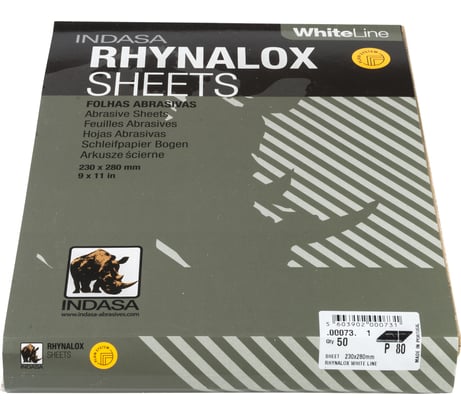 Лист RHYNALOX (50 шт; 230х280 мм; Р80) INDASA 00073