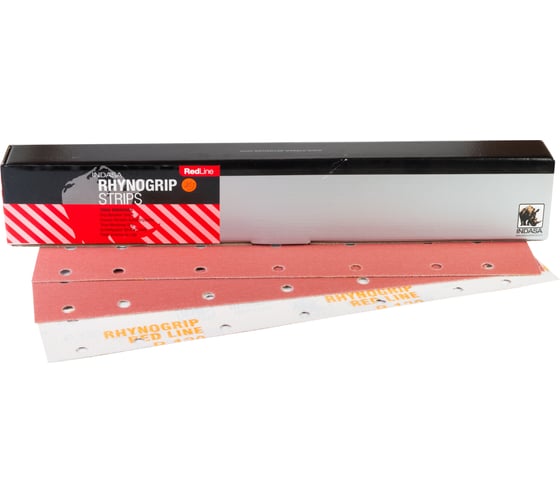 Полоска RHYNOGRIP (50 шт; 70х420 мм; Р120; 14 отверстий) INDASA 00868