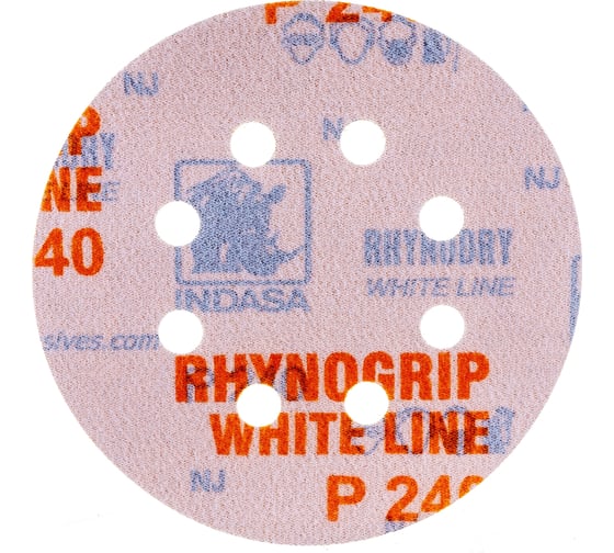 Круг RHYNOGRIP (50 шт; 125 мм; Р240; 8 отверстий) INDASA 00506