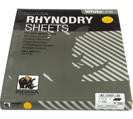 Лист RHYNODRY (100 шт; 230х280 мм; Р280) INDASA 01375