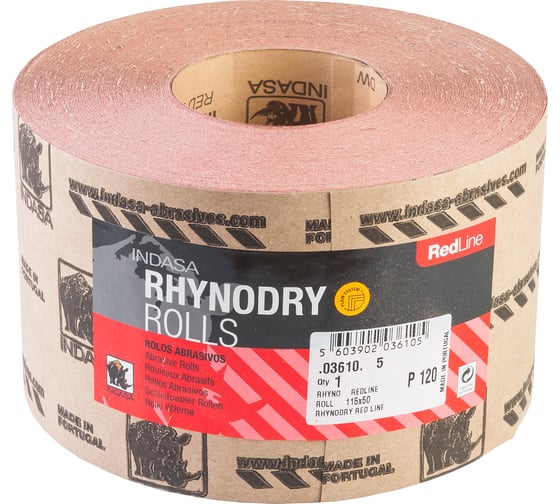 Рулон RHYNODRY (115 мм; 50 м; Р120) INDASA 03610