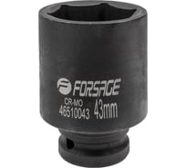 Головка ударная Forsage глубокая 3/4", 43 мм, 6 граней F-46510043(57479)